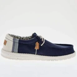 Heydude Men's Hey Dude Wally Linen Natural Navy -Heydude 110792568 05