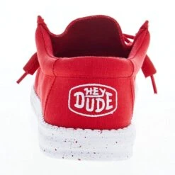 Heydude Men's Hey Dude Wally Slub Red Canvas Casual Shoe -Heydude 40009 610 04
