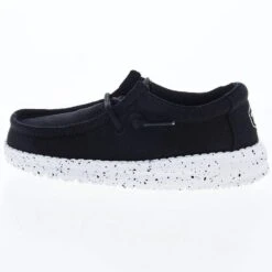 Heydude Toddler Hey Dude Wally Slub Black Canvas Casual Shoe -Heydude 40029 001 03
