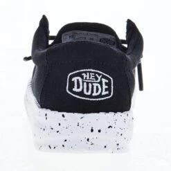 Heydude Toddler Hey Dude Wally Slub Black Canvas Casual Shoe -Heydude 40029 001 04