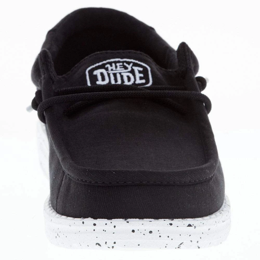 Heydude Youth Hey Dude Wally Slub Black Canvas Casual Shoe 2 Heydude Youth Hey Dude Wally Slub Black Canvas Casual Shoe - Image 2