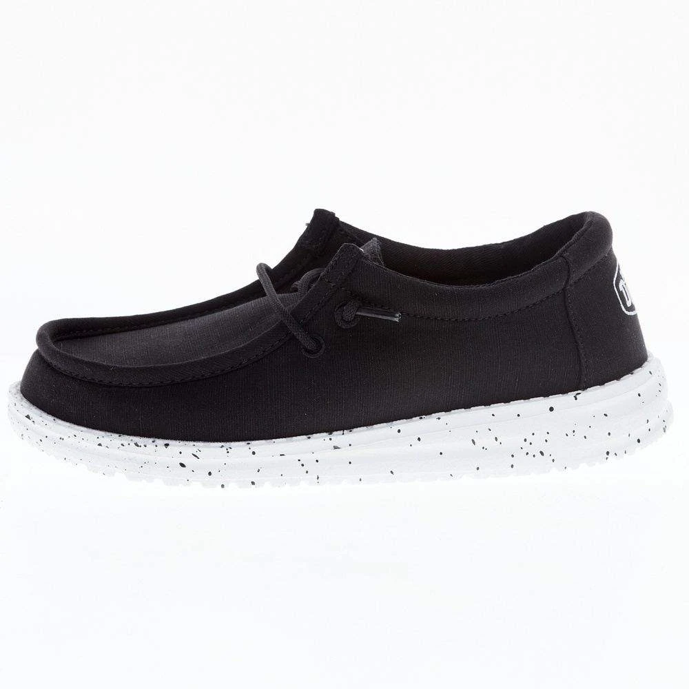 Heydude Youth Hey Dude Wally Slub Black Canvas Casual Shoe 3 Heydude Youth Hey Dude Wally Slub Black Canvas Casual Shoe - Image 3