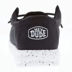 Heydude Youth Hey Dude Wally Slub Black Canvas Casual Shoe 8 Heydude Youth Hey Dude Wally Slub Black Canvas Casual Shoe -Heydude 40044 001 04