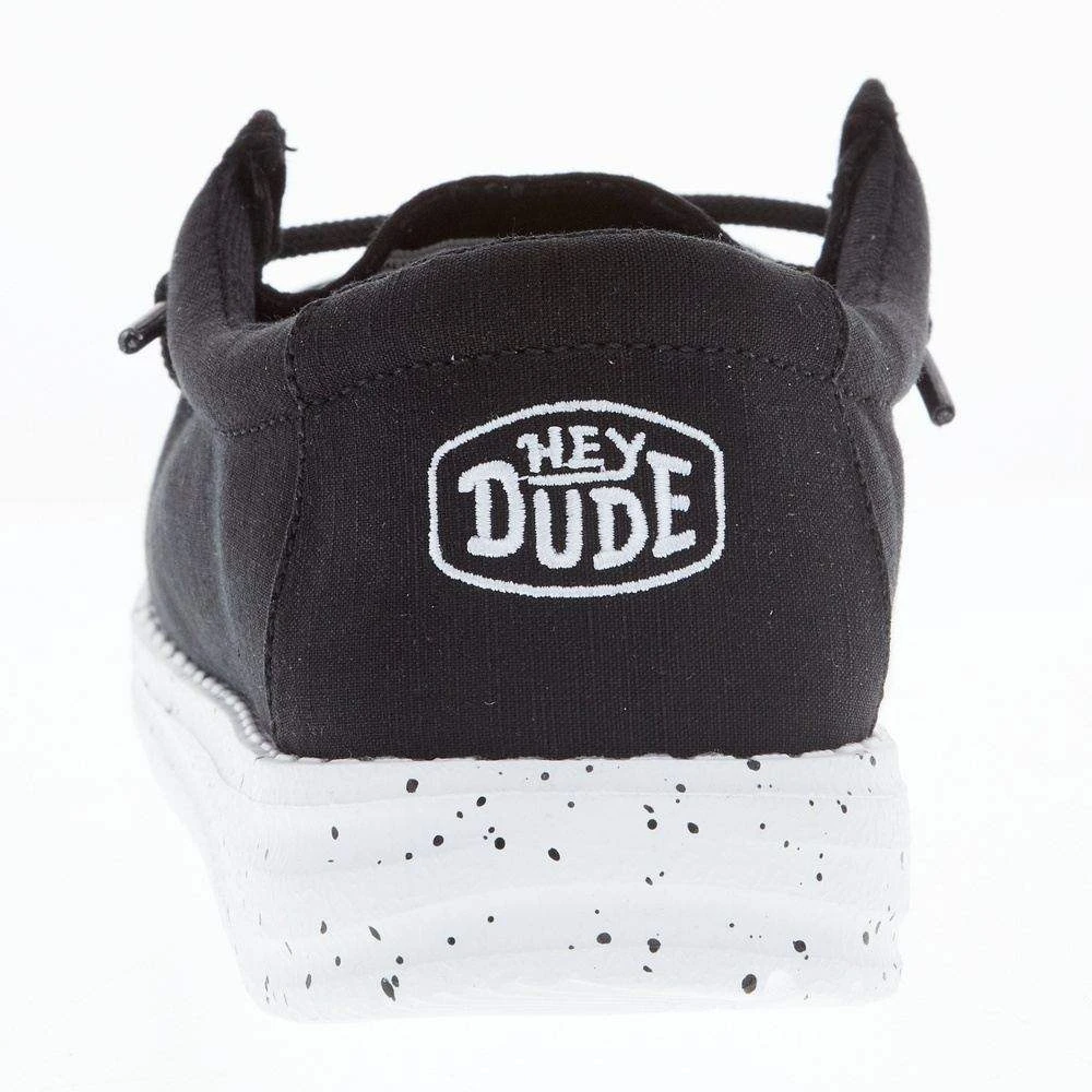 Heydude Youth Hey Dude Wally Slub Black Canvas Casual Shoe 4 Heydude Youth Hey Dude Wally Slub Black Canvas Casual Shoe - Image 4